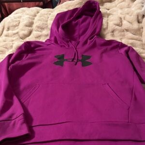 Under Armour Magenta Hoodie with Black Logo